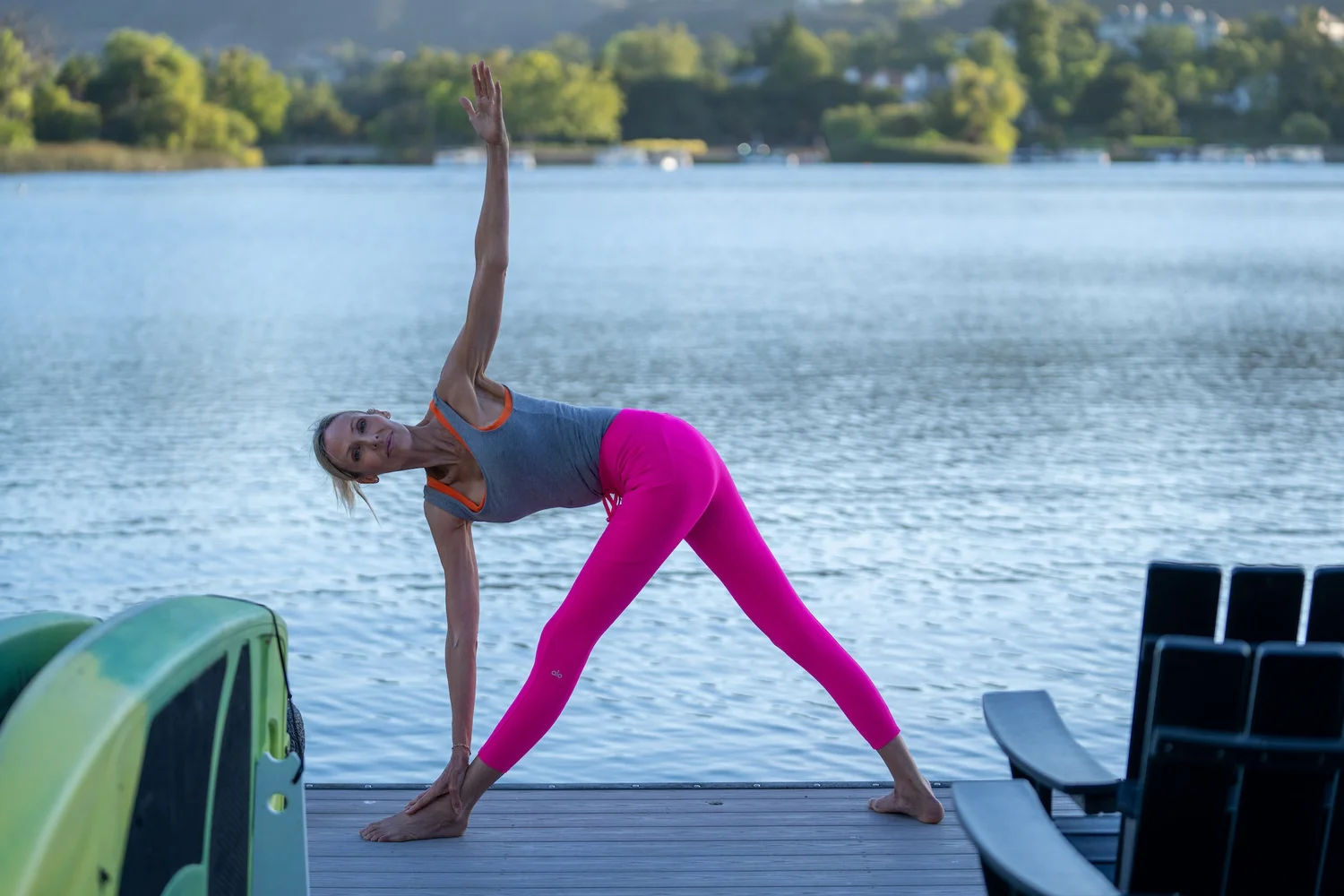 Carolina Goldberg in an outdoor yoga practice